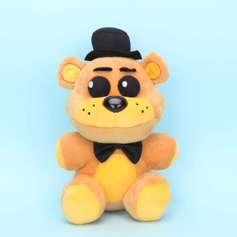 25cm blackhat freddy 25 см игровой FNAF Five Nights at Freddy's Sister Location Red Foxy Mangle Golden Shadow медведь Фредди Бонни и Чика плюшевые игрушки куклы - Цвет: 25cm blackhat freddy