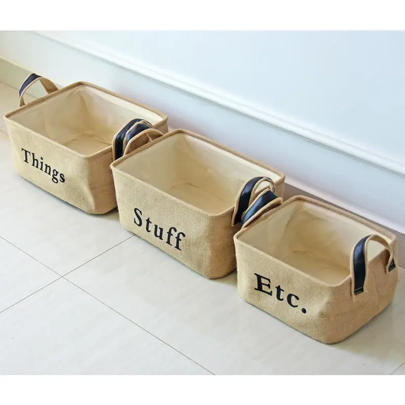 3 шт. Складная льняная хлопковая корзина для хранения креативная клавиатура с