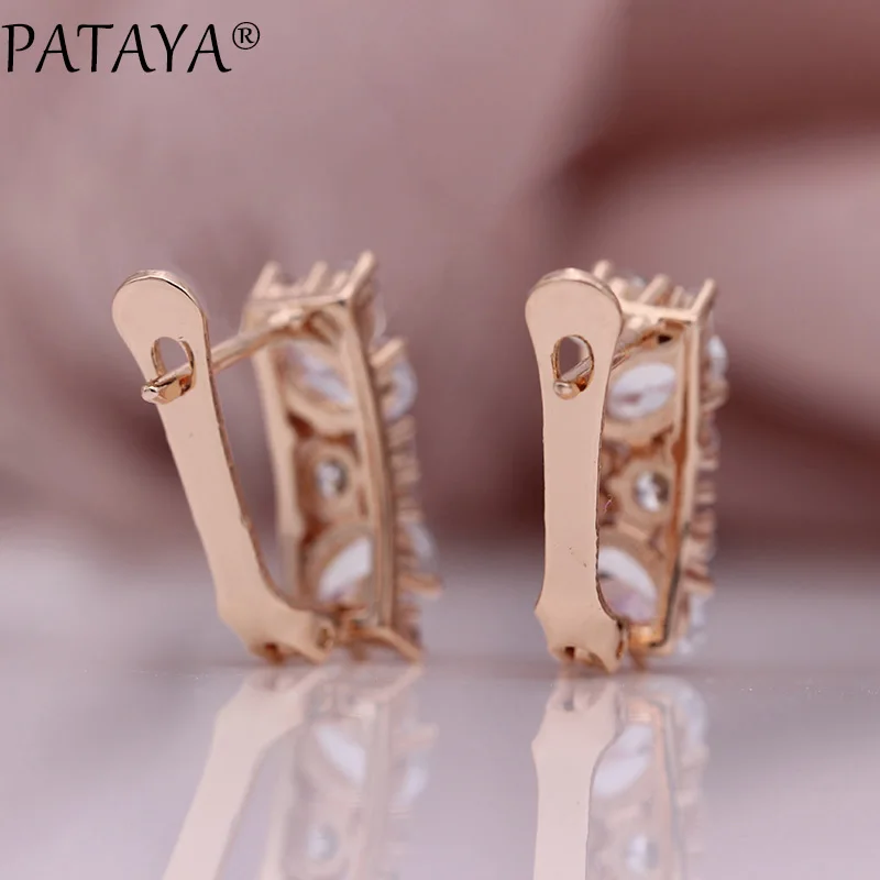 PATAYA, новинка, Микс, синие серьги для женщин, модные, свадебные, изысканные, Благородные Ювелирные изделия, 585, розовое золото, круглые, овальные, натуральный циркон, свисающие серьги