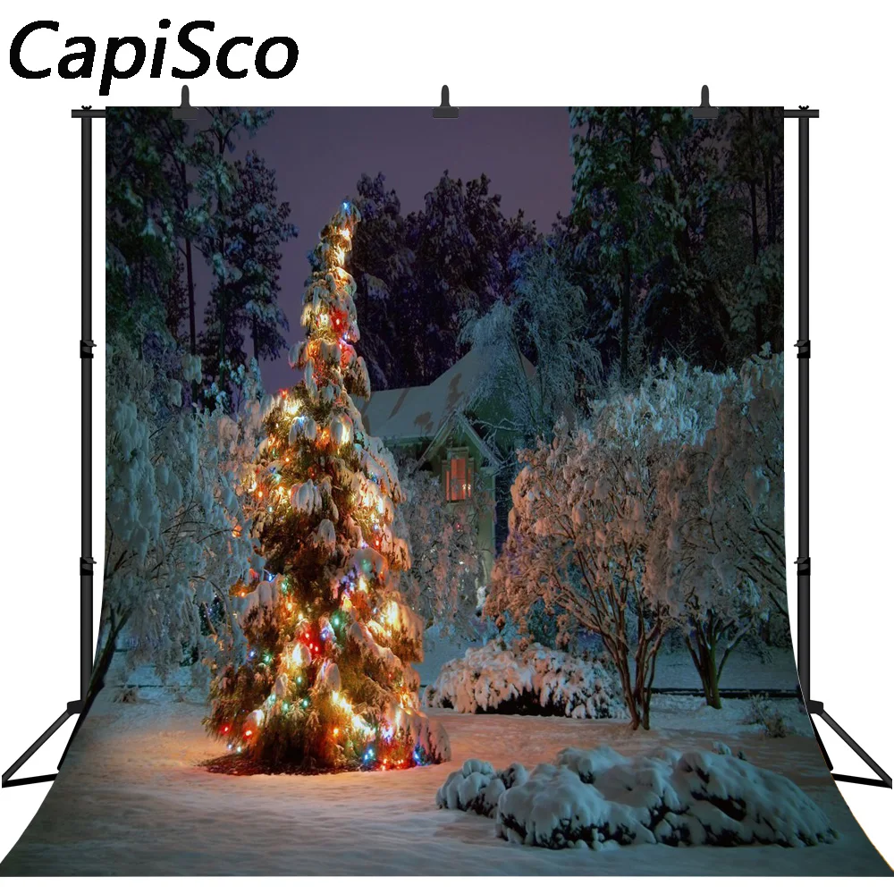 Capisco фотография Фон Рождественская елка тема снег зима Фотофон для