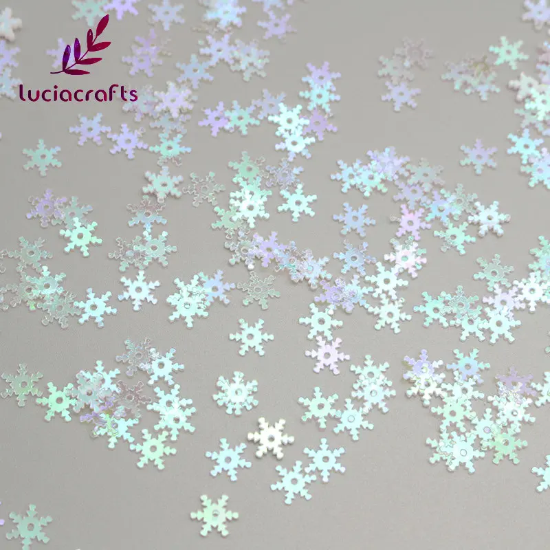 Lucia crafts 20 г/лот 8 мм прозрачный AB/белый Снежинка ПВХ блестки украшения для рождественской вечеринки DIY аксессуары ручной работы D0106