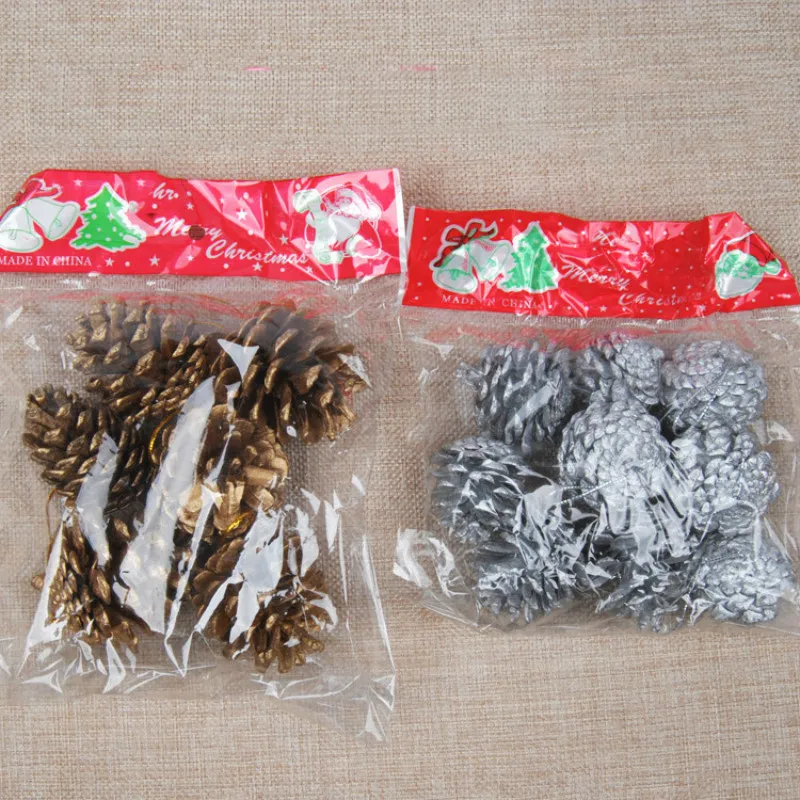 9 шт 4 см Pinecone Рождественская елка подвесное украшение сосновые шишки безделушка