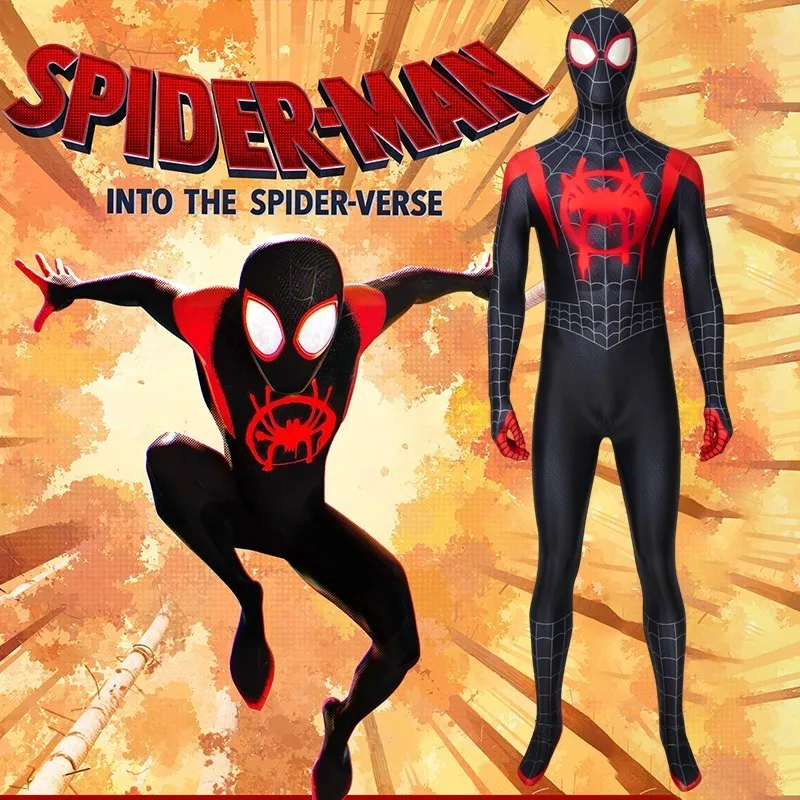 Человек-паук в костюм спайдермена Miles Morales Homecoming Питер Паркер Косплей Карнавал Человек-паук Хэллоуин Взрослый мужской