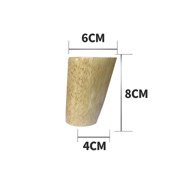8cm 4 шт Height10-30cm твердые деревянные ножки для мебели, наклонный конус диван кровать шкаф стол и стул замена ноги наклонные ножки - Цвет: 8cm