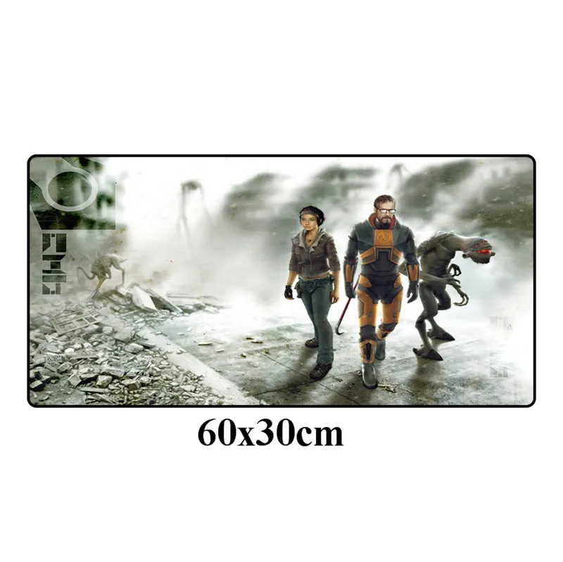Белый 60x30 см Half-life 2 большой коврик для мыши XXL компьютерный скоростной геймер игровой коврик для мыши Блокировка резиновая прокладка большая клавиатура стол коврик для мыши - Цвет: Белый