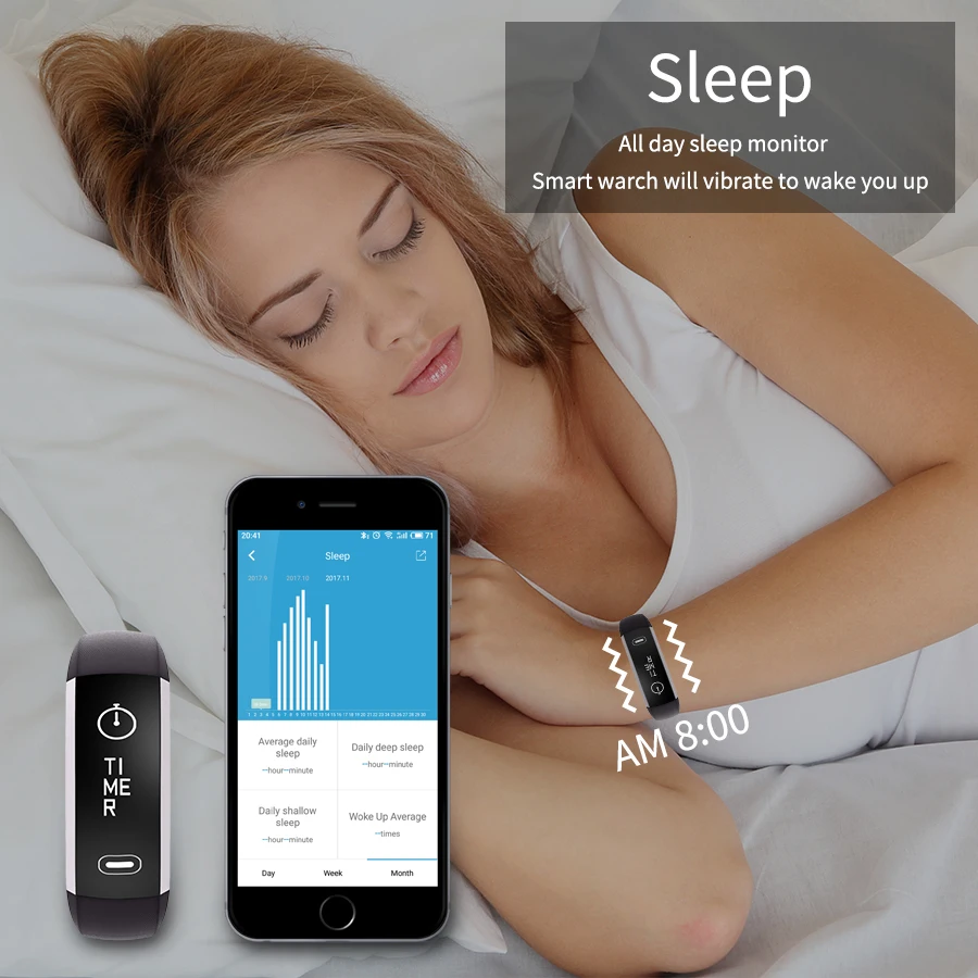 Bluetooth Smart Браслет сердечного ритма спортивные пульсометр на запястье Смарт часы