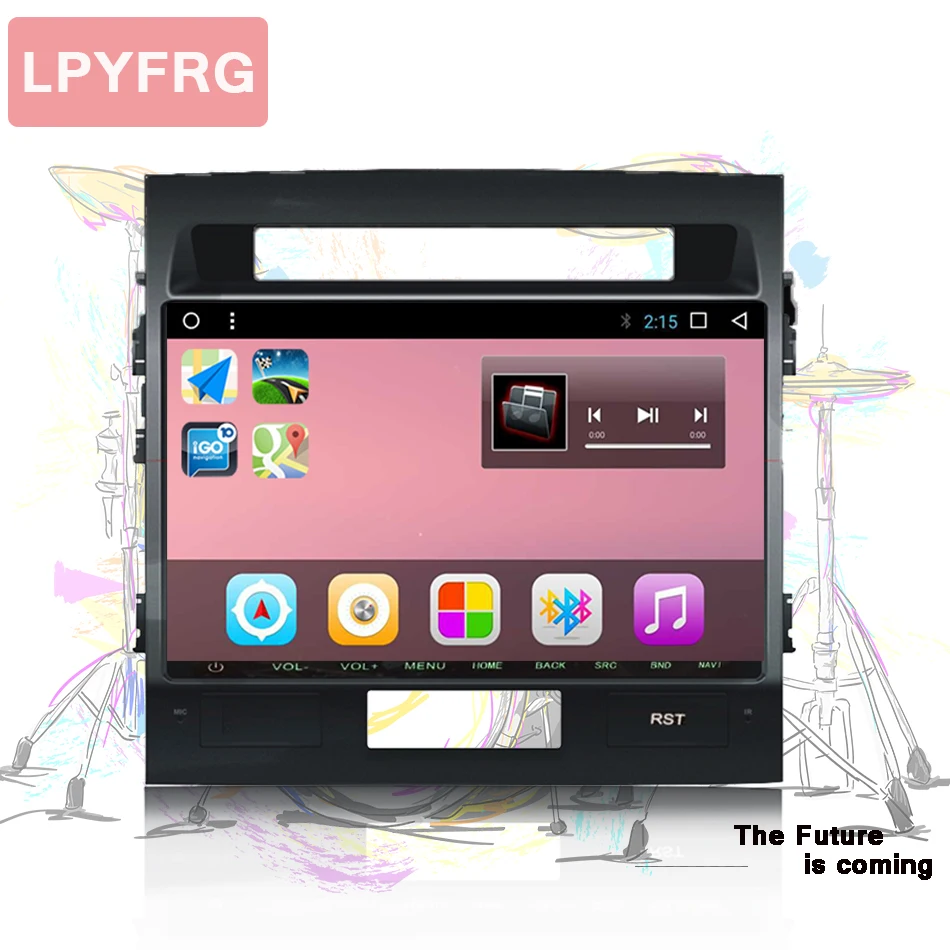 2din Android 10,0 Восьмиядерный gps-плеер для Land Cruiser LC200 2008- Wifi радио с Bluetooth и gps SWC 4G/3g(без DVD) головное устройство