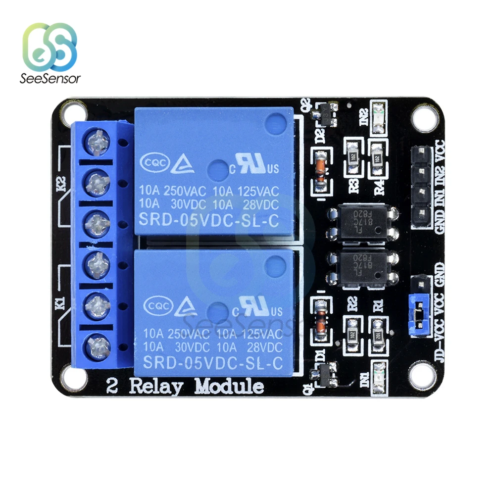 Двухканальный релейный модуль 5 В экран с оптроном выход двухсторонний для Arduino |