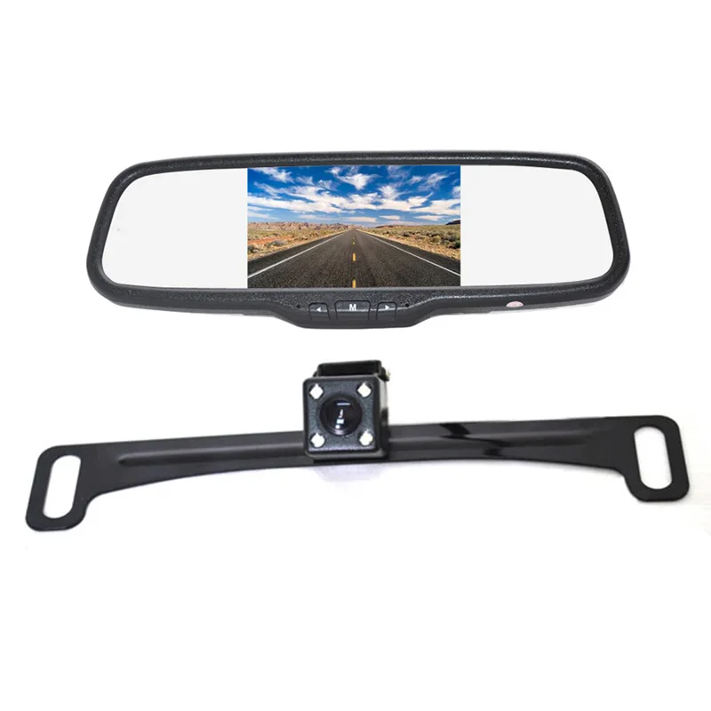 Vardsafe VS411C | License Plate Rear View Reversing Backup Camera + Clip-on Mirror Monitor Kit for Car RV Truck SUV Van Автомобили и