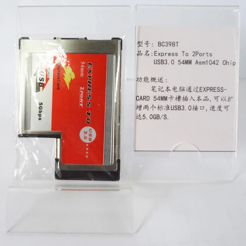 2 Dual ports USB 3,0 HUB express card, ExpressCard 54 мм скрытый внутри USB3.0 адаптер ASMedia ASM1042 чип для ноутбука notebook