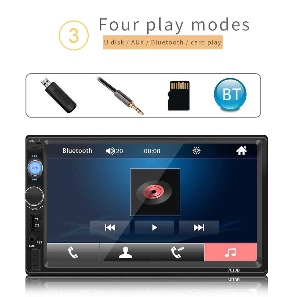 7010B 2DIN автомобиль радио Bluetooth 7 дюймов HD стерео изображение заднего вида USB MP5 плеер
