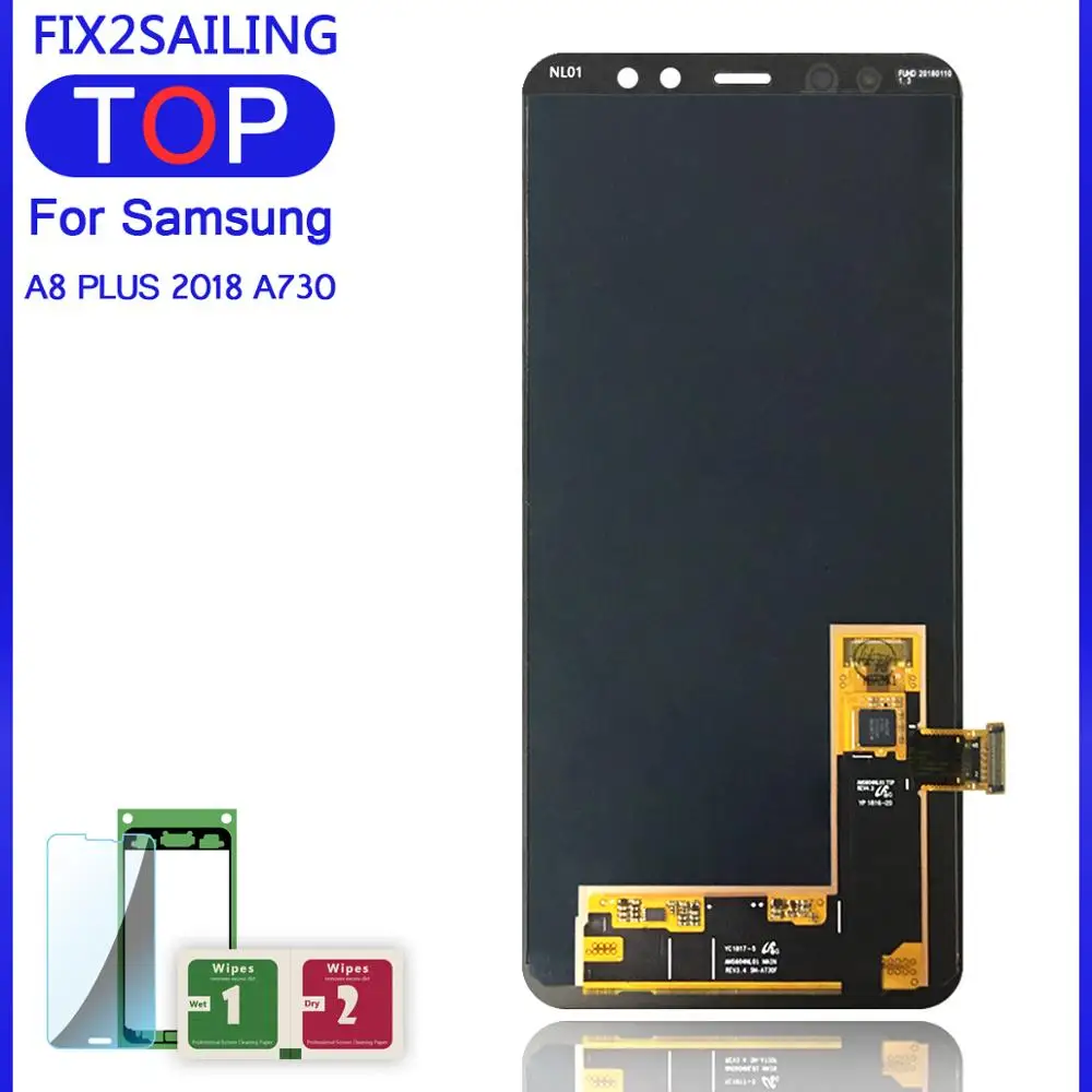 Для Samsung Galaxy A8 Plus A730 A730x ЖК-дисплей Super AMOLED протестированный рабочий сенсорный экран в сборе
