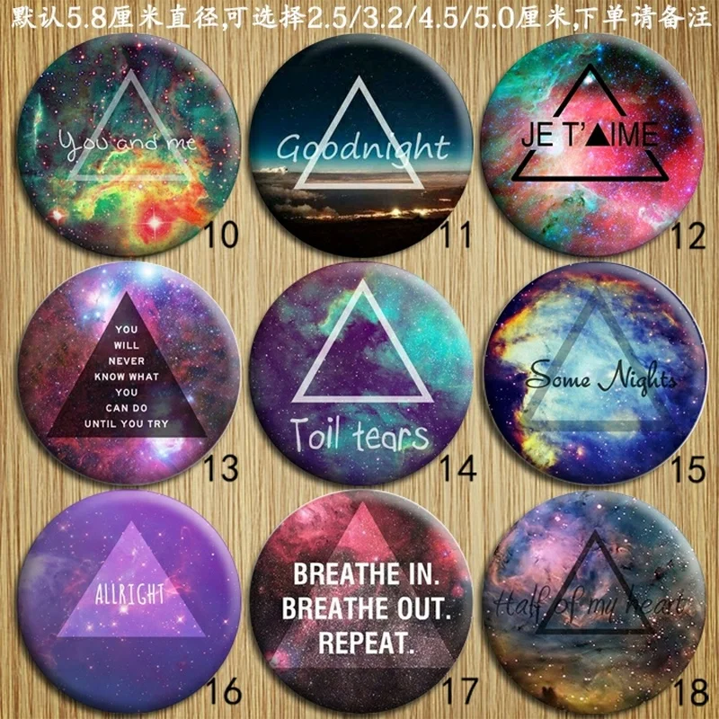 Уличная панк одежда украшения Япония Харадзюку звезда три угла Броши