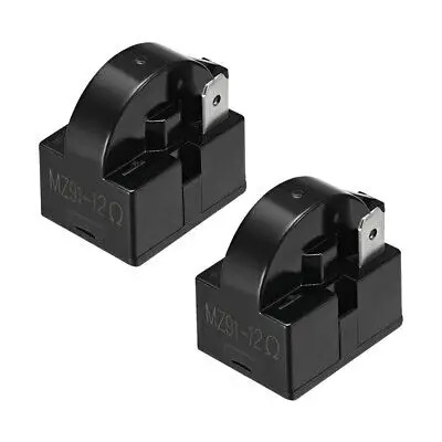 

2 Pcs 12 Ohm 1 Pin Refrigerator PTC Starter Relay Black