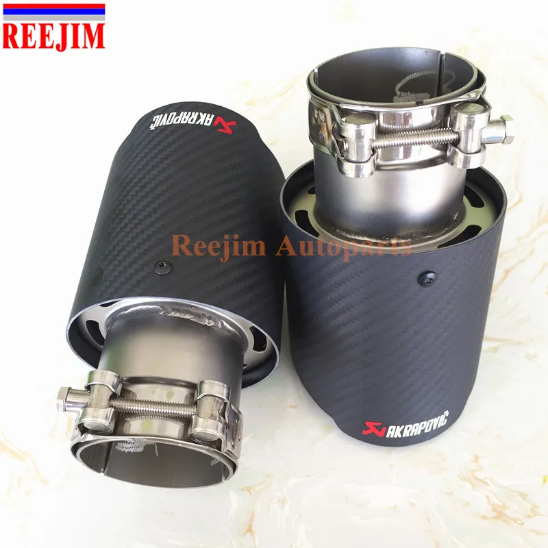 REEJIM 2 шт. впуск 63 мм из 101 Akrapovic выхлопная машина углеродного волокна труба