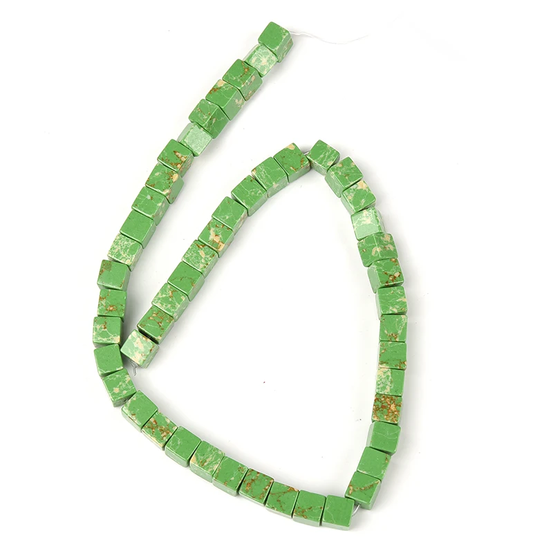 Light Green 8*8*8mm Emperor Stone Loose beads Fit Gifts Necklace Bracelet Accessories findings 15inch For Male and Female H336 | Украшения