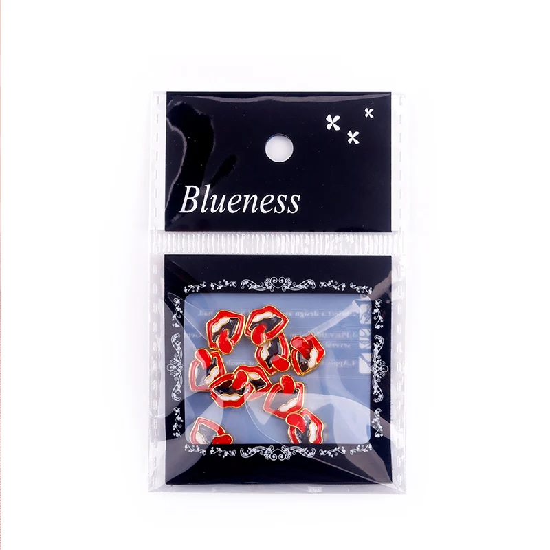 Blueness 10 ⑤ упак. 3D украшения для дизайна ногтей красный гримаса губы язык Сделай