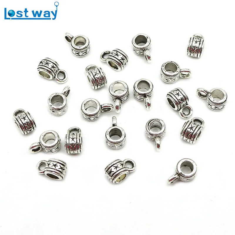 Mixed Different 50pcs Vintage Bead Charms Big Hole Beads European Pendant Fit Charm Bracelet DIY Pendants | Украшения и