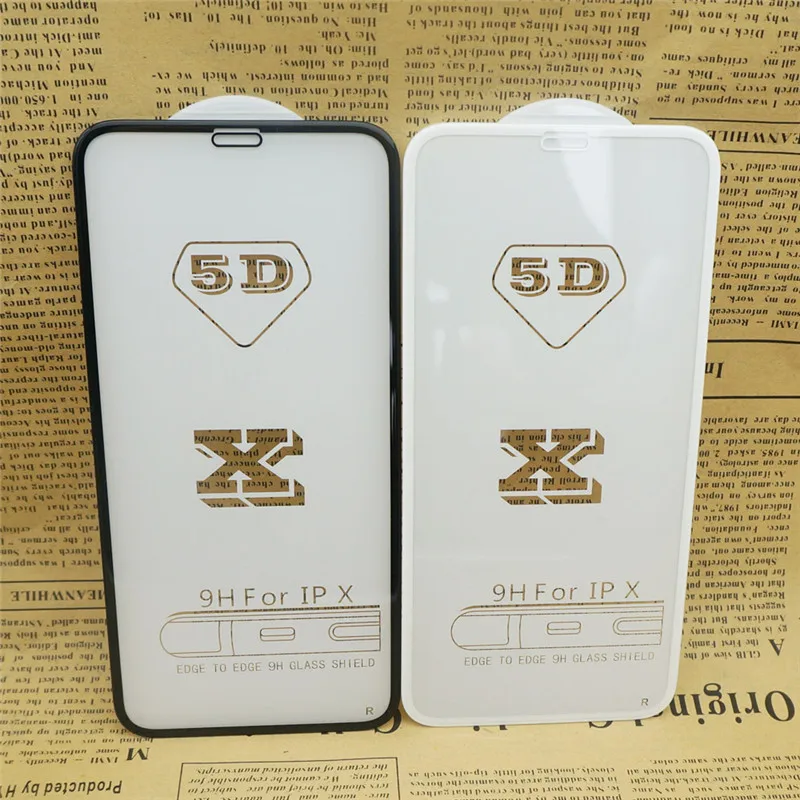 Новое 5D полное покрытие закаленное стекло для iPhone 8 7 6S Plus X Защитное экрана 6 9H с