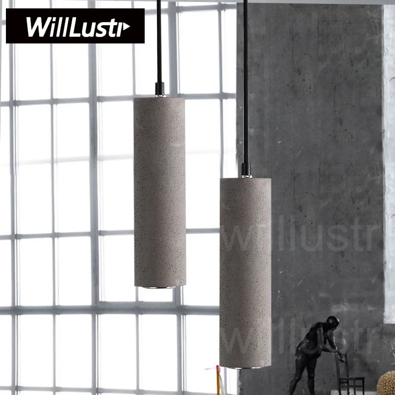 Willlustr цементный подвесной светильник светодиодный минималистичный дизайн для