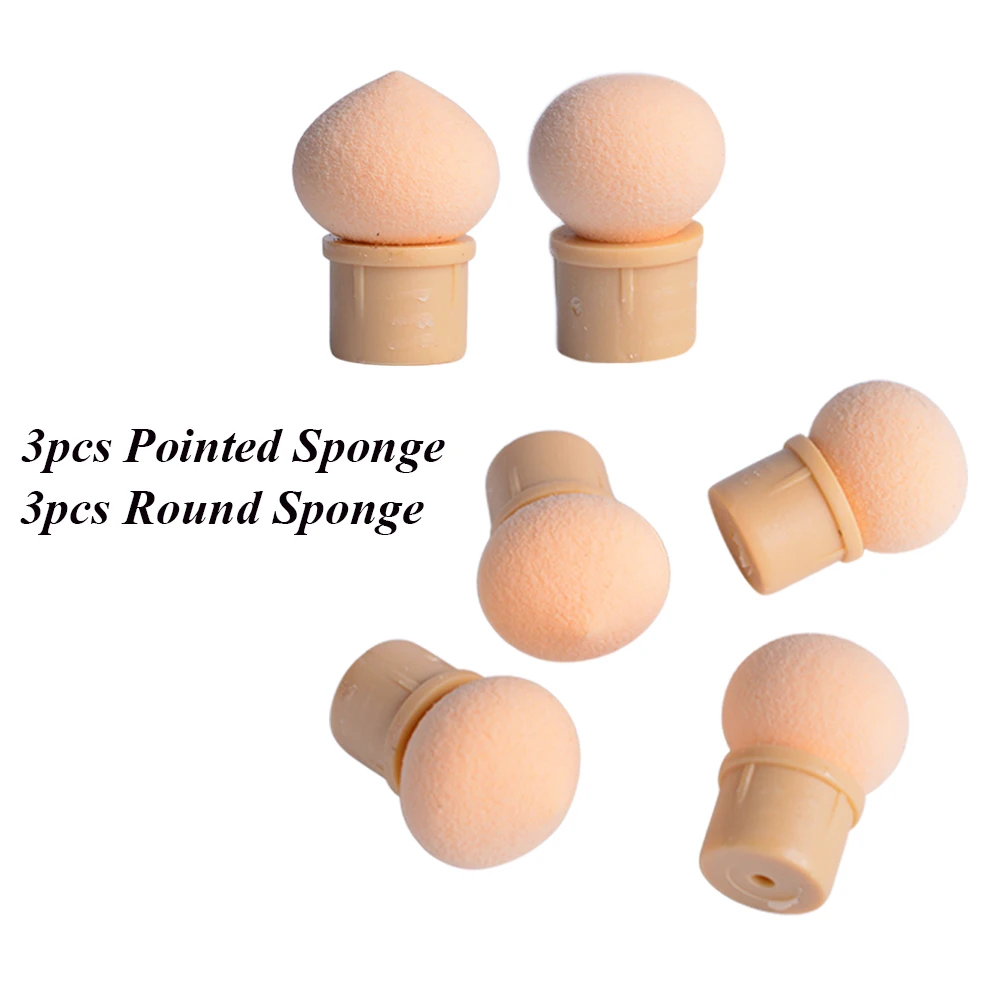 1 комплект двухсторонняя ногтей постепенное затемнение ручка кисточки + 6 губка