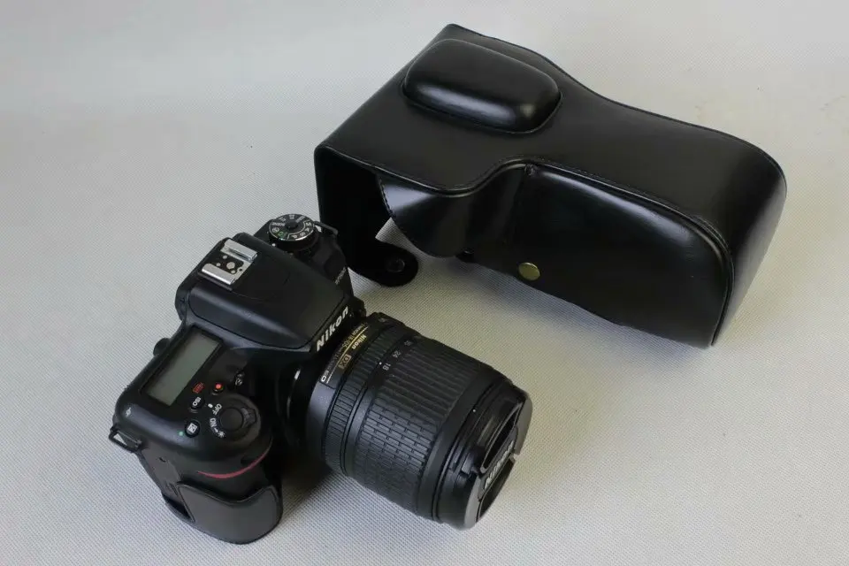 Черный/коричневый/кофе кожаный чехол для цифровой камеры Nikon D7500 18-150 мм объектив с