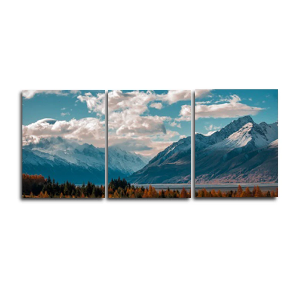 Abstract 3 Panel Natural Landscape Mountain Canvas Oil Painting Modern Wall Art Unique Gift For Living Room Home Decor Frameless | Дом и сад