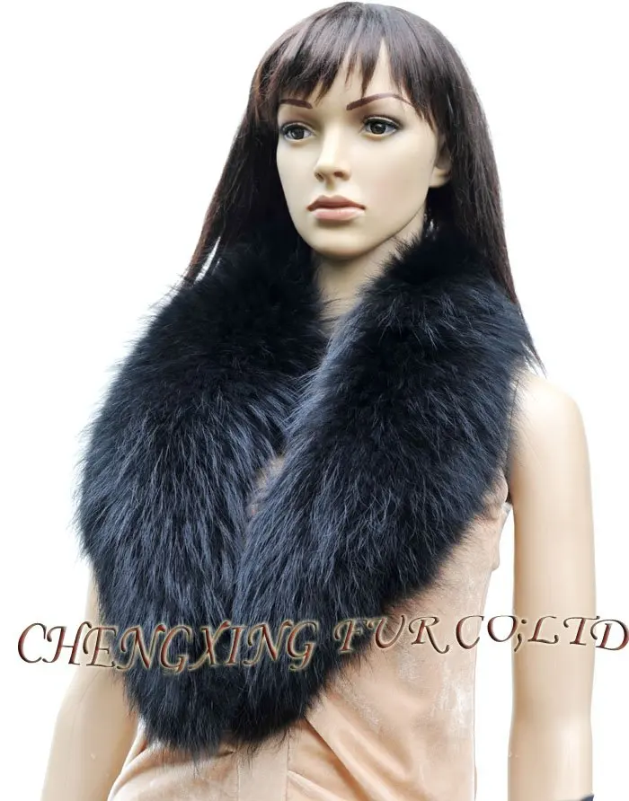 Съемный большой шарф ушанка из меха енота теплый натурального меховая шаль