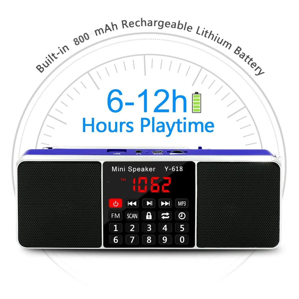 Портативный мини fm радиоприемник situ динамик MP3 плеер поддержка tf карты USB