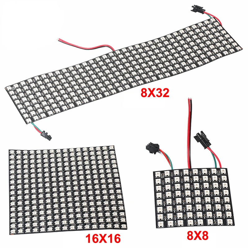 Светодиодная панель WS2812b 5 В чип 8x 8/8x3 2/16x16 пикселей полноцветная WS2812 цифровой