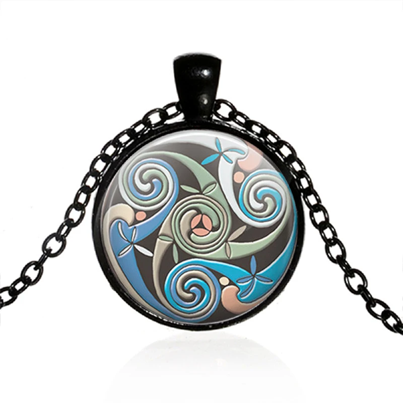 JEPHNE Swirling Celti Triskelion подвеска ожерелье ювелирные изделия для богини Стеклянная