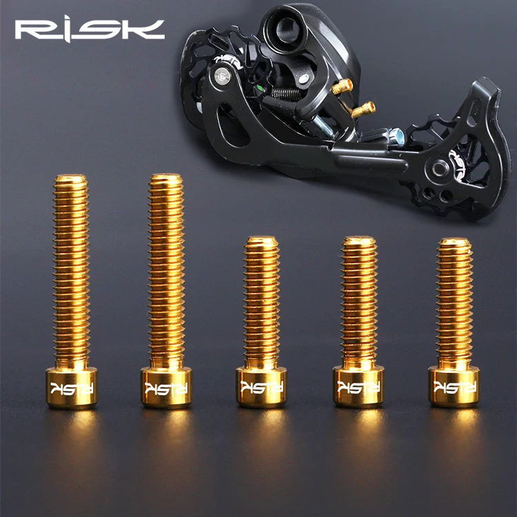 RISK M4* 13,5/M4x20 мм велосипед из титанового сплава передние/задние болты для переключателя скоростей велосипеда для MTB велосипеда SHIMANO XT SRAM регулировочный винт