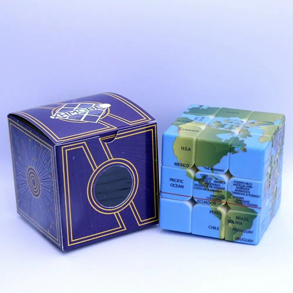 3x3x3 скоростная Карта Мира Дизайн магический куб IQ игры Твист Головоломка