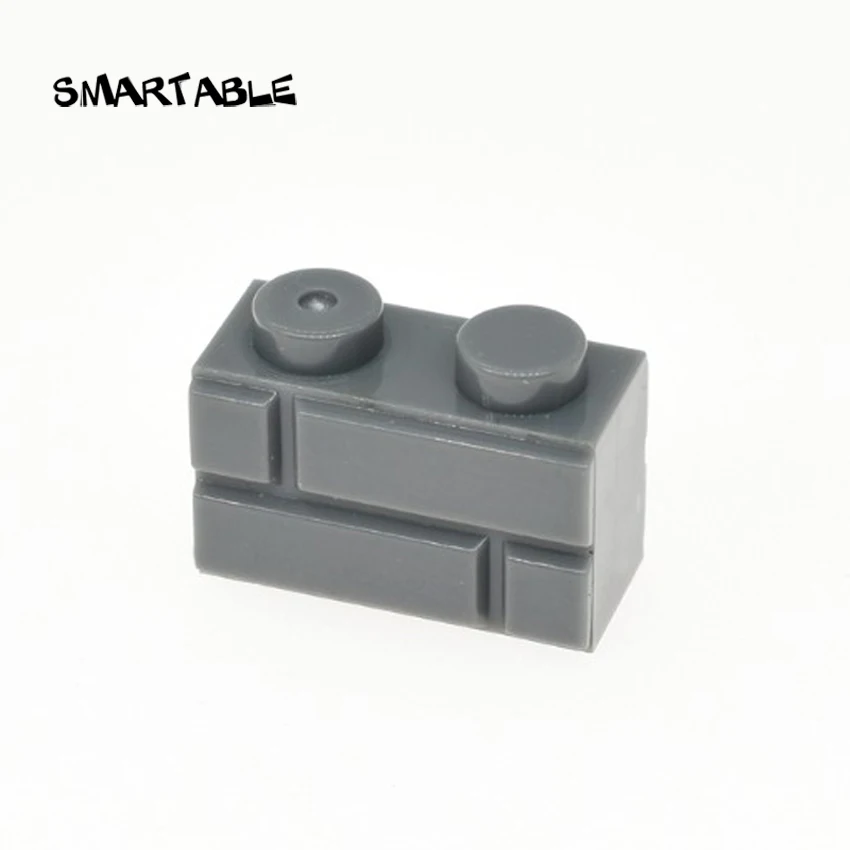 Кубики Smartable 1x2 с профилем кирпичной кладки для стен детали MOC игрушки детей
