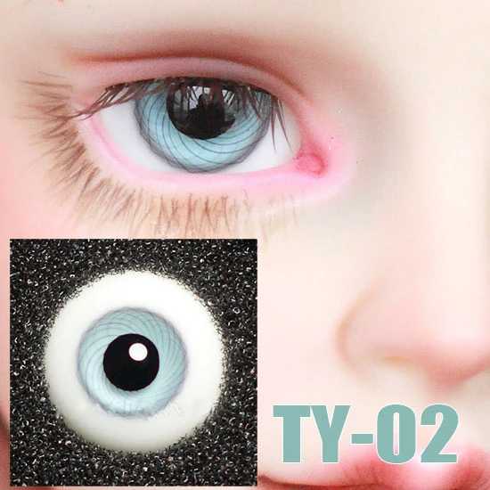 BJD кукольные глаза светло-голубые черные для 1/3 1/4 SD DD Кукла 16 мм стеклянные