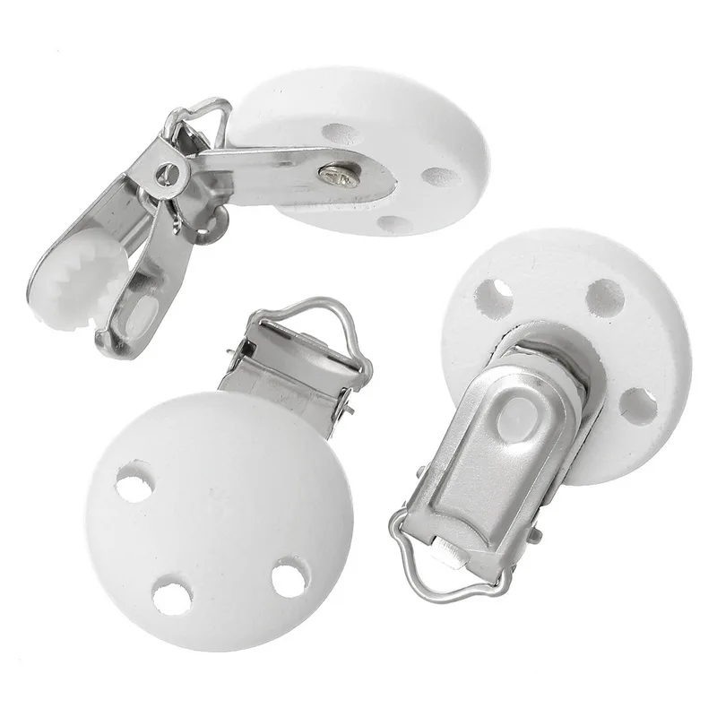 5 шт. белые детские соски клип круглые деревянные подвески для Hamemake DIY Craft 30x45 мм