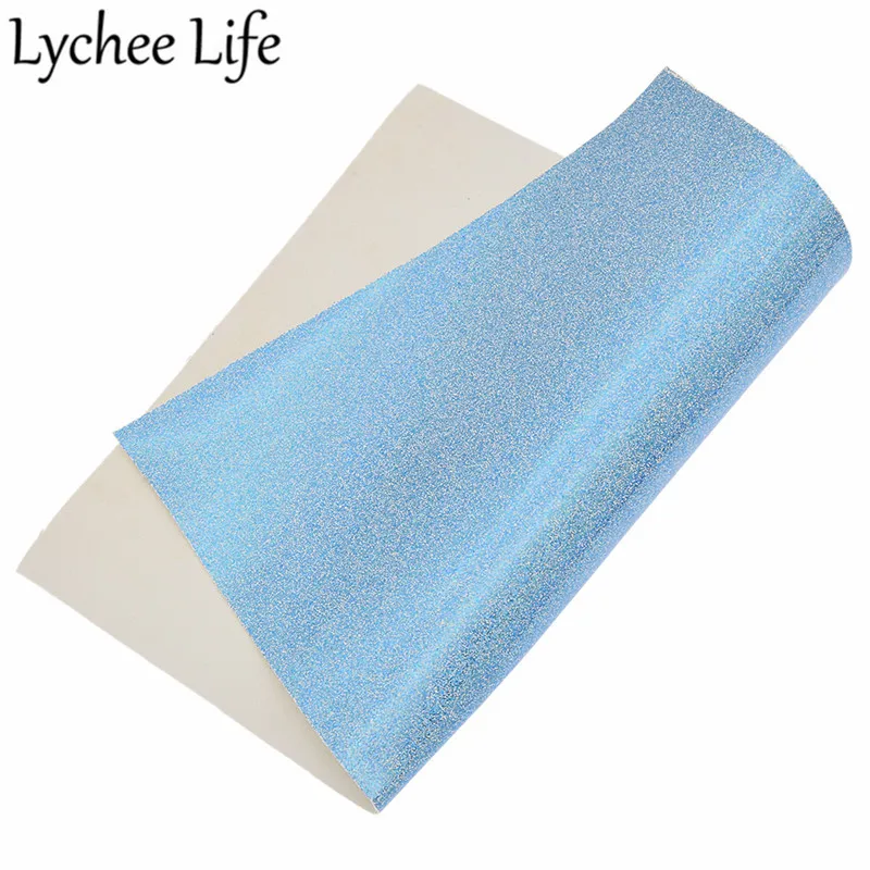 Lychee Life цветная лазерная кожаная ткань PU Переливающаяся лакированная Ткань DIY Современная домашняя одежда текстиль швейная ткань аксессуары