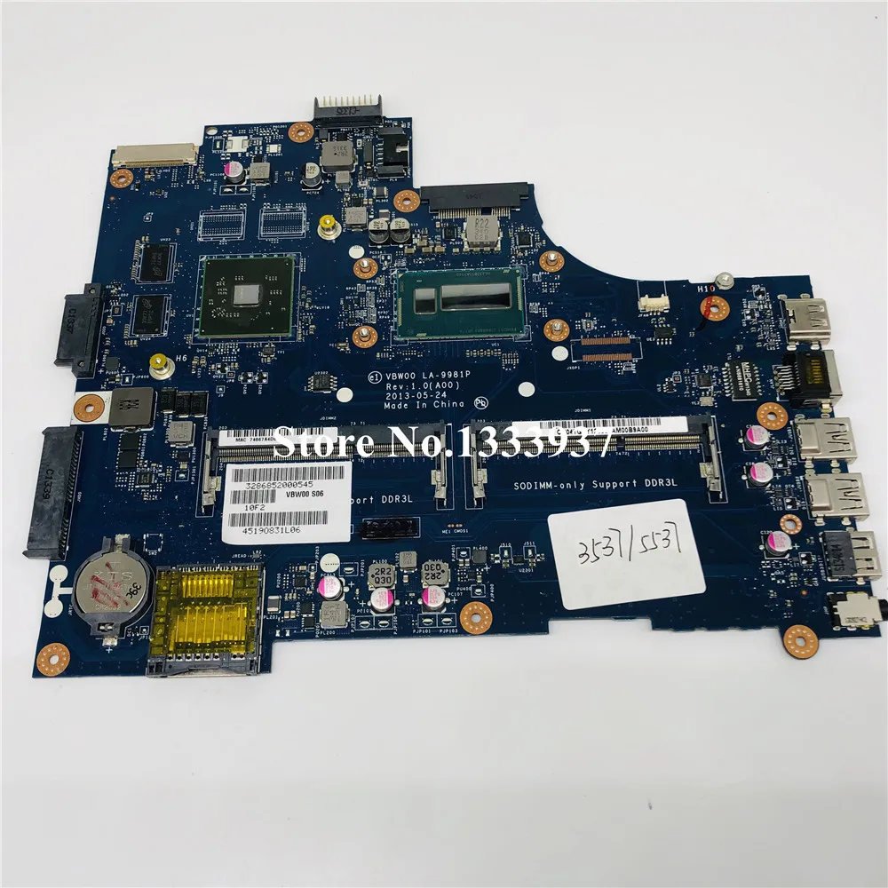 VBW00 LA-9981P материнская плата для ноутбука DELL Inspiron 5537 3537 Материнская SR170 I5-4200U 4TGXY 04TGXY