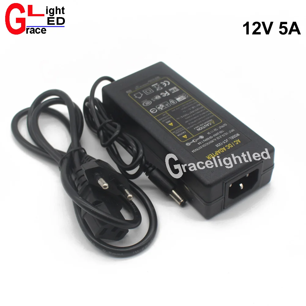 12V5A 12В 5А AC100V 240V 60 Вт светодиодный адаптер питания Светодиодный источник