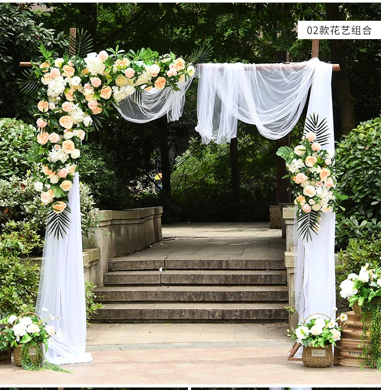 2019 Последние белые с розовыми розами травой зеленый Свадебный цветок стена