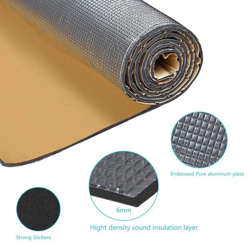 Heat Insulation Cotton 140cm x100cm Car Hood Engine Firewall Mat Deadener Sound Deadening Aluminum Foil Sticker | Автомобили и