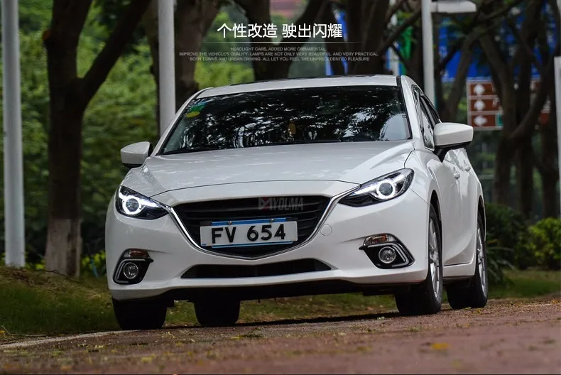 Автомобильный Стайлинг для Mazda 3 светодиодный фары Мазда 3 Axela светодиодный DRL Объектив двойной луч H7 HID Xenon автомобильные аксессуары