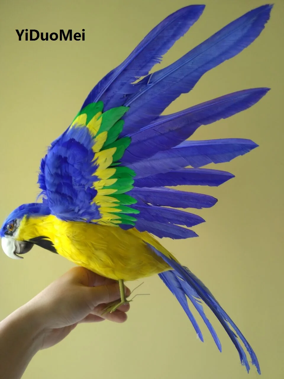 Желтые и синие перья расширительные крылья для попугая большой попугай 45x60 см