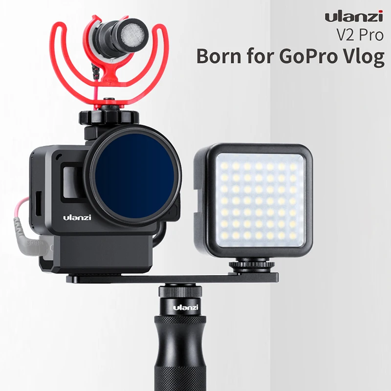 Чехол Ulanzi V2 Pro V3 для Gopro Vlog клетка с фильтром 52 мм адаптером микрофона чехол