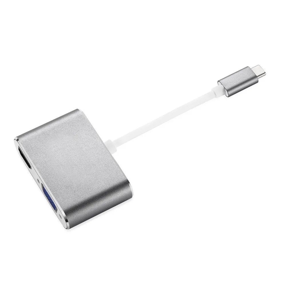 USB C к HDMI VGA 2 в 1 3 Тип 4K конвертер UHD адаптер двойной экран дисплей для 2017/2016 MacBook l126 #2|