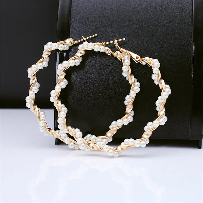 Серьги-кольца из металла женские классические простые круглые украшения в