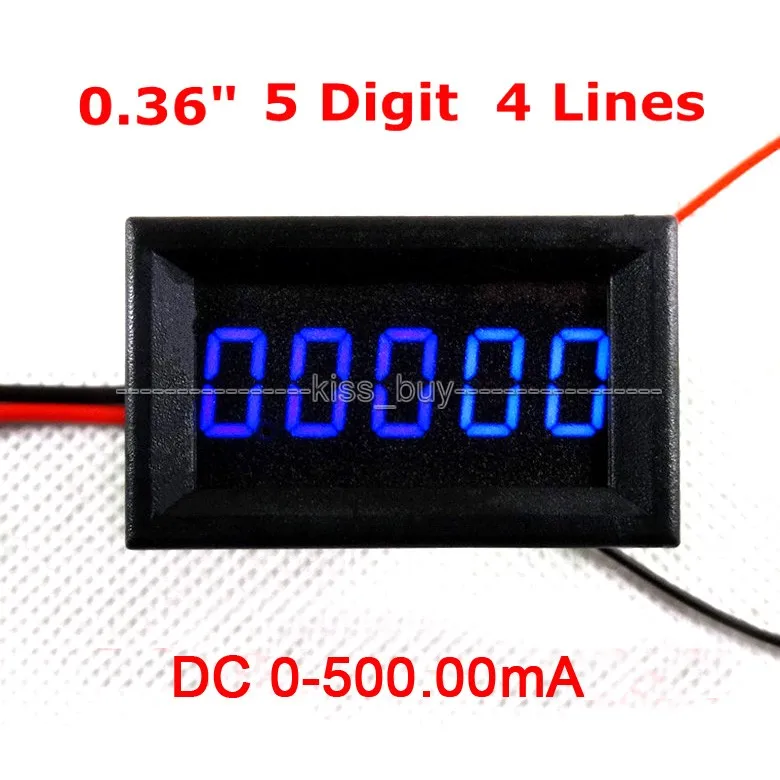 DC 0 500.00mA 500MA цифровой амперметр Красный светодиод Амперметр Высокая точность