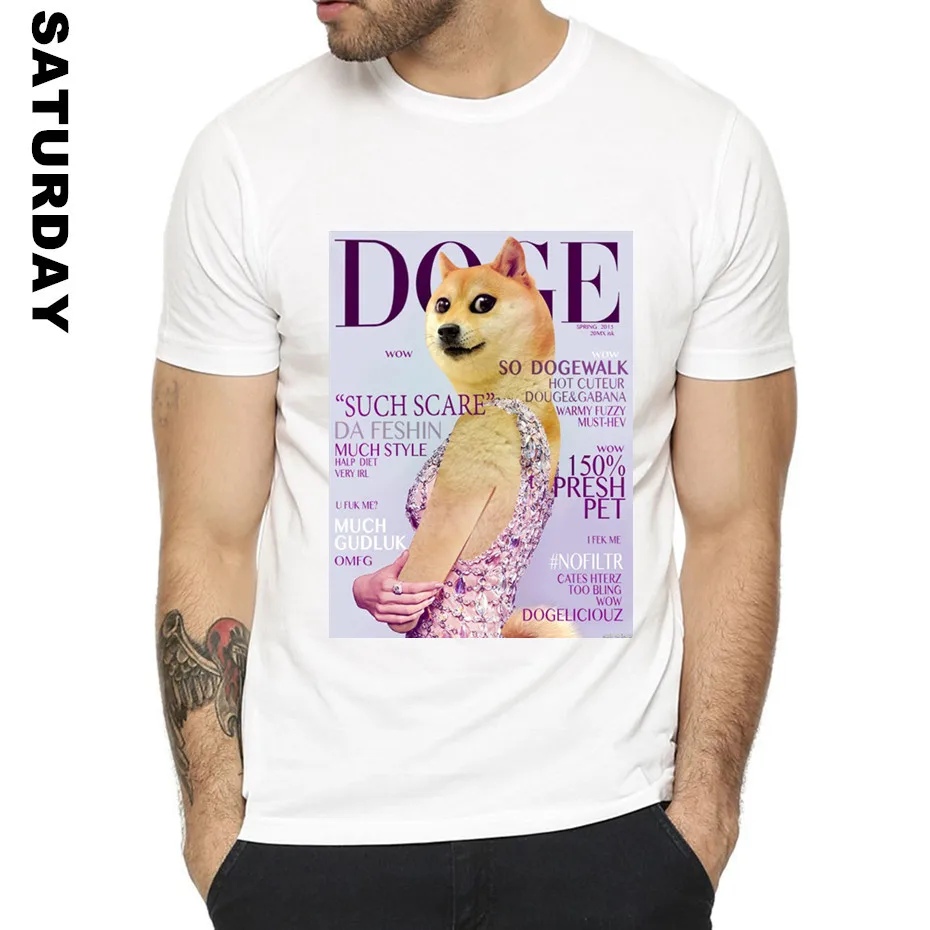 Doge Deus Бог собака Шиба ину дизайн забавная футболка для мужчин и женщин унисекс