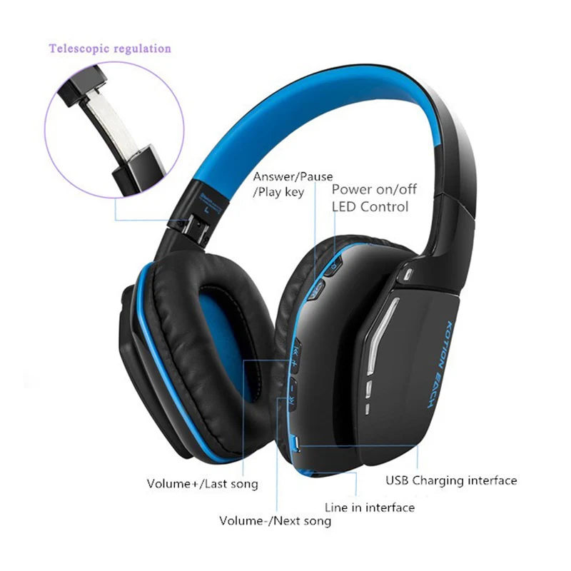 KOTION EACH B3506 Беспроводная bluetooth гарнитура складные игровые стерео наушники с