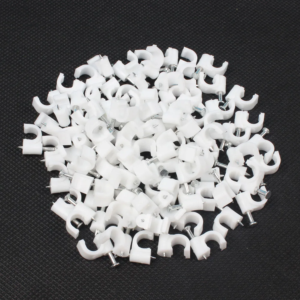 6 мм круглые зажимы для кабеля 100 шт./пакет белые Y6|nail wire clips|cable clipcable nail |